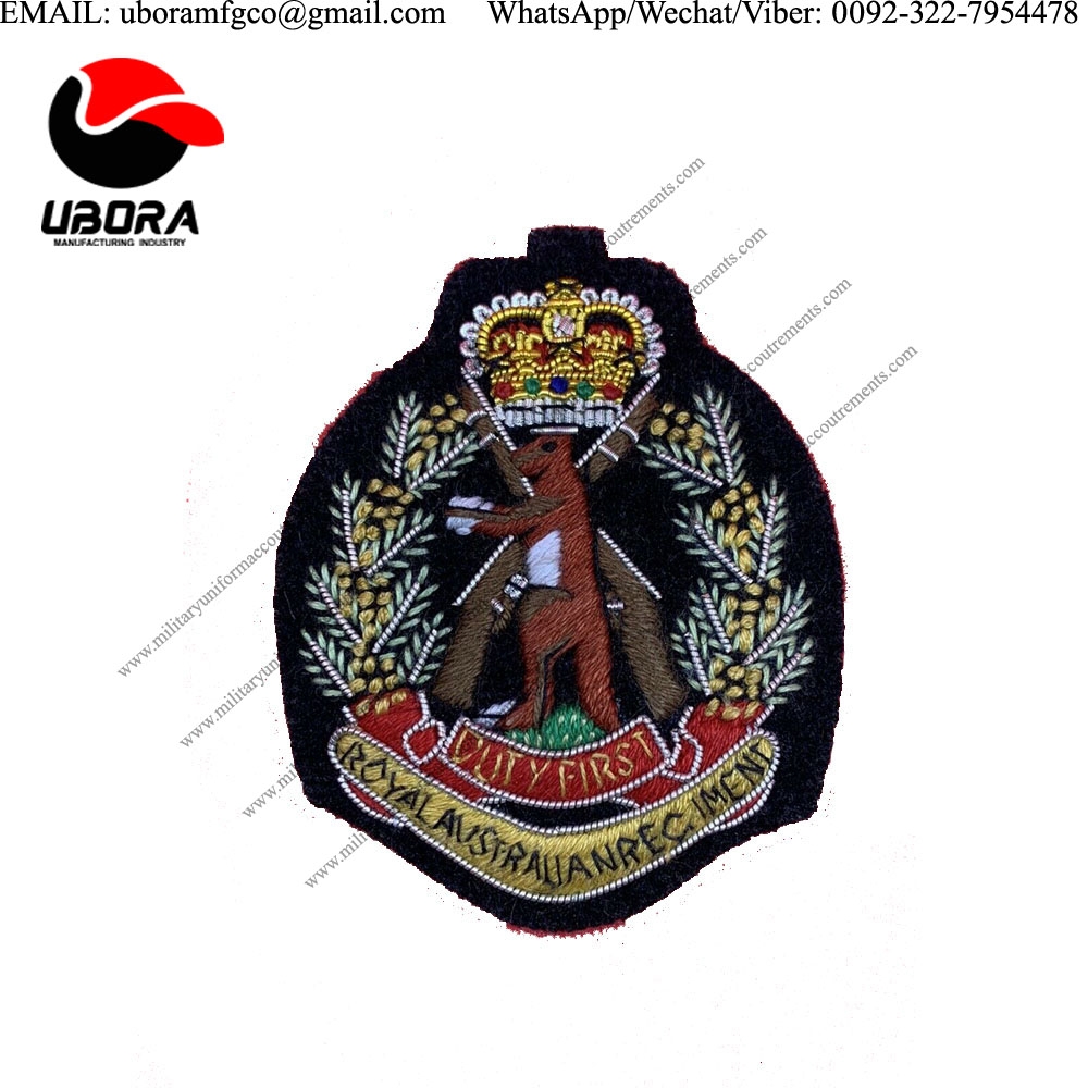 wholesale suppliers Royal Australian Regiment Beret Badge RAR Embroidered Bullion And Wire Cap Badge